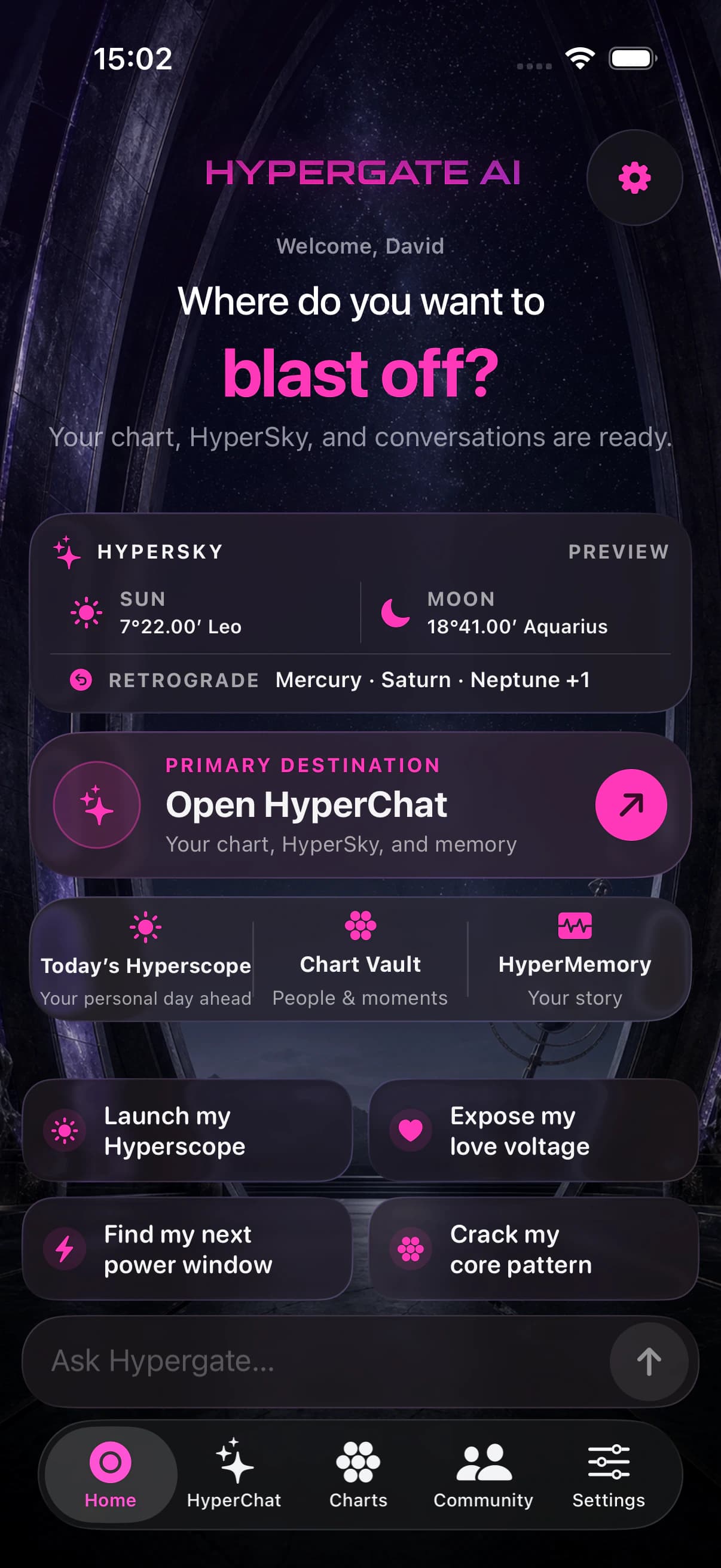 Hypergate AI portal home